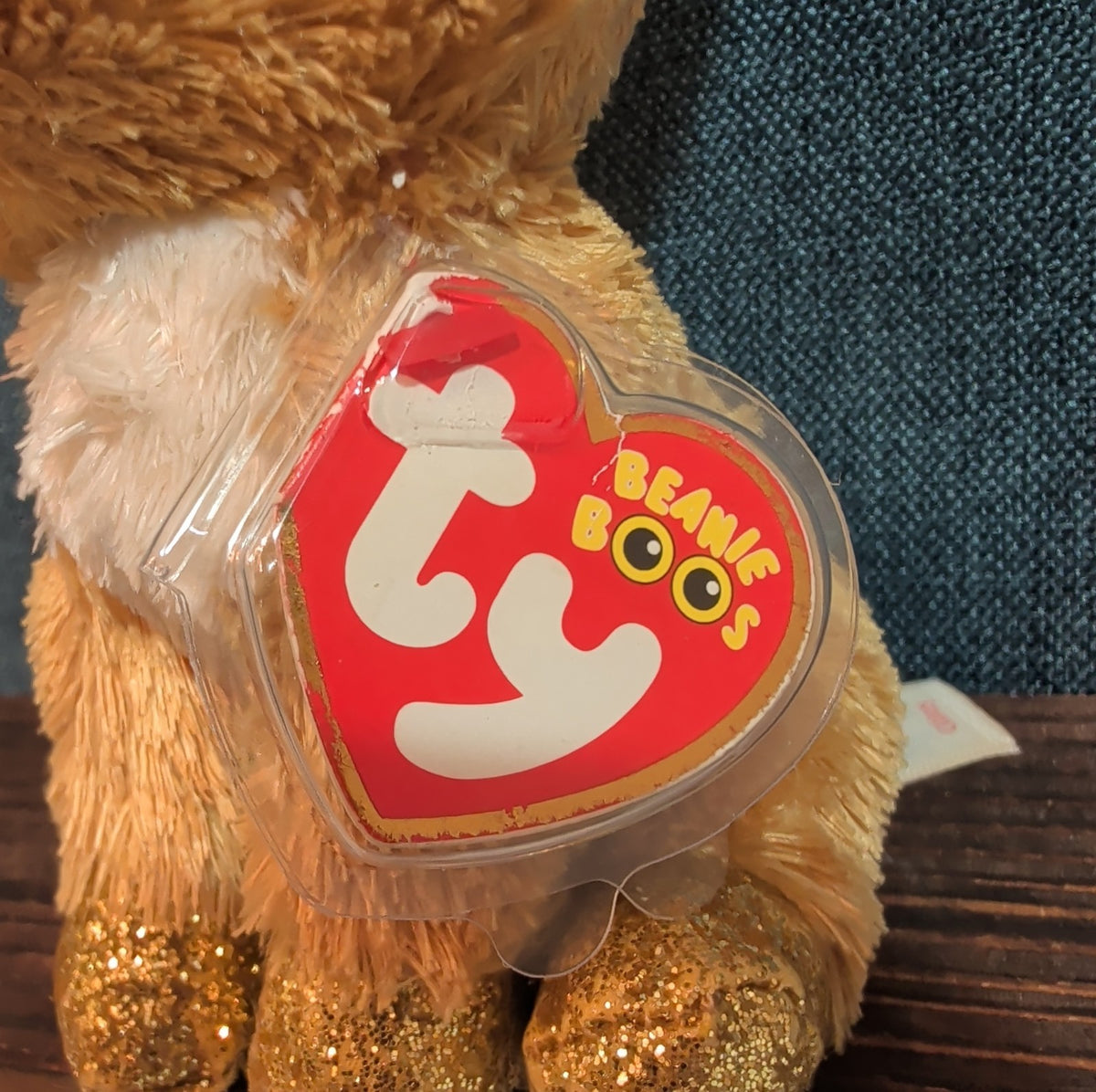 Ty Beanie Boos Glitzy Reindeer 6" Plush Gold Glitter Holiday