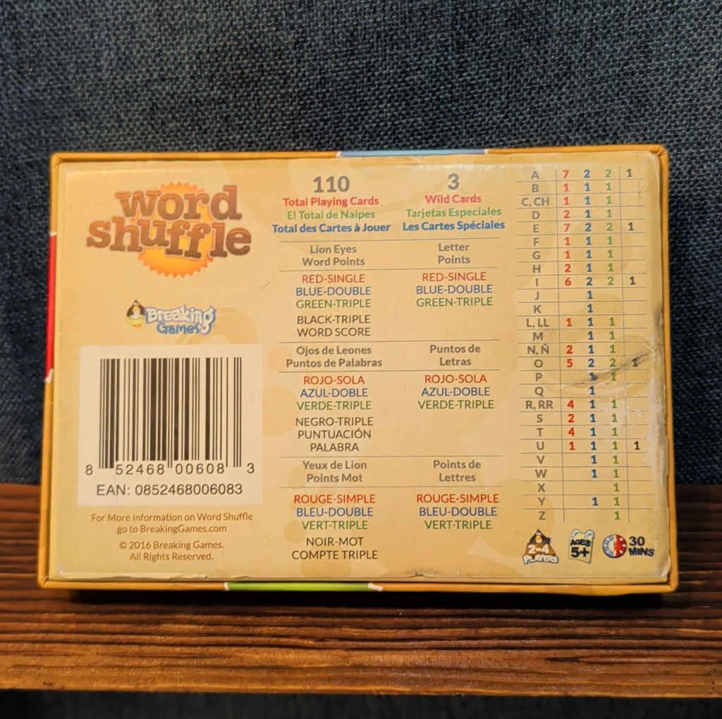 Breaking Games Word Shuffle Card Game 2016 Complete 852468006083