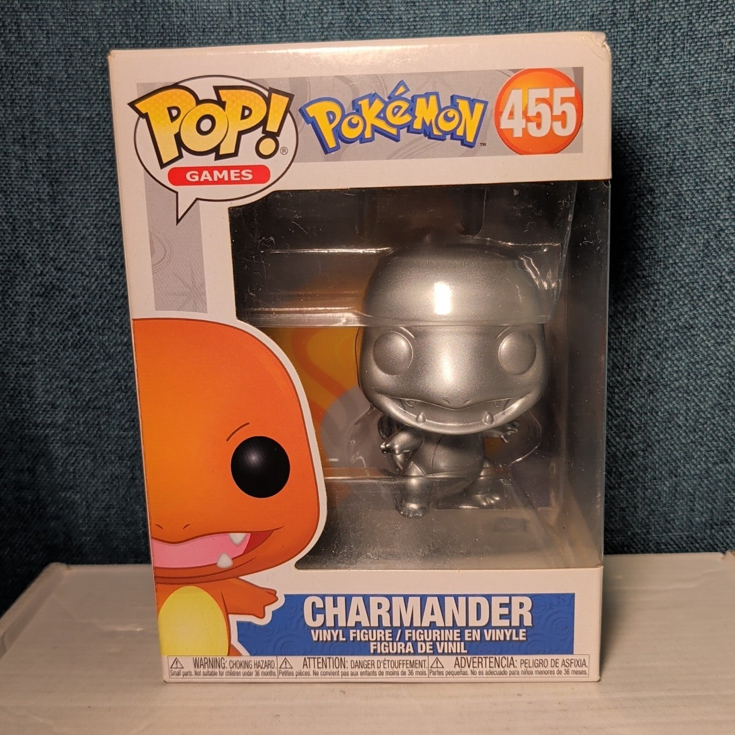 Funko Pop Games Pokemon Metallic Charmander 455 Vinyl in Box with Protector