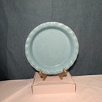 Paula Deen Pie Plate Robin's Egg Blue Speckled Stoneware 11.25" Ruffled Edge