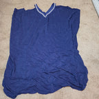 Blue Swim Cover Up Kaftan V-Neck Embroidered Vacation OS