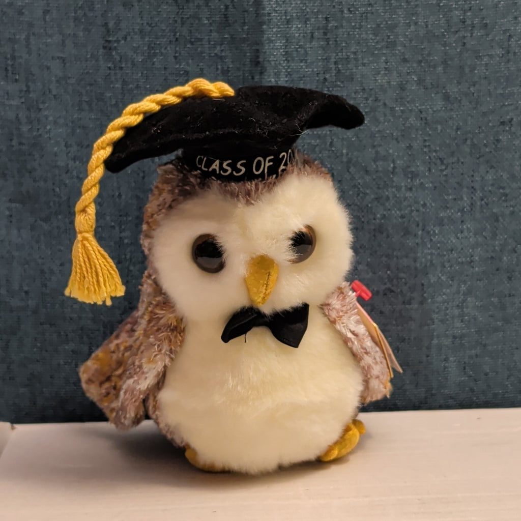 Ty Beanie Baby Smarter Owl Graduation 2002 Retired Mint Plush With Tag