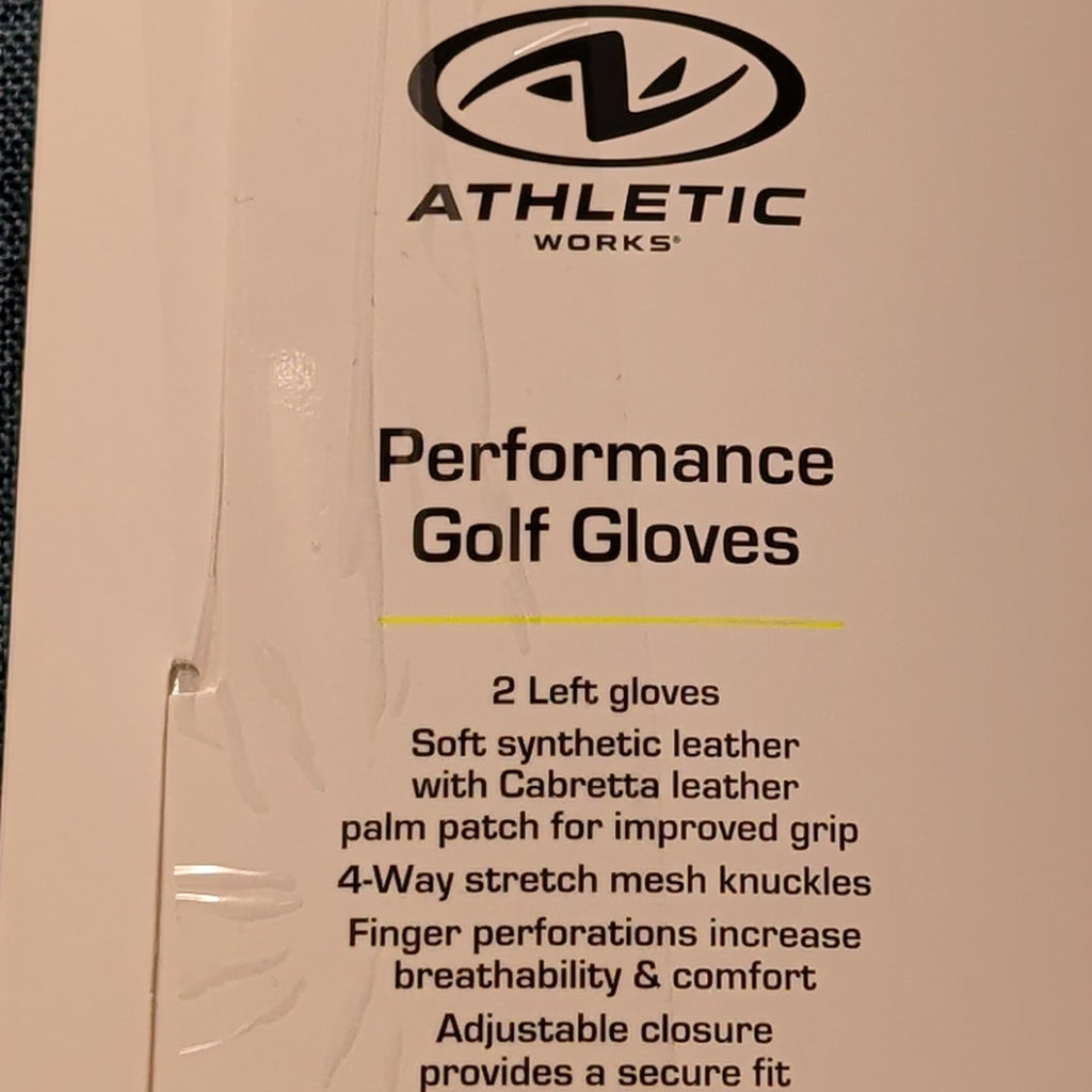 NEW Athletic Works Performance Golf Gloves 2-Pack | Size L | 2 Left Hand Gloves