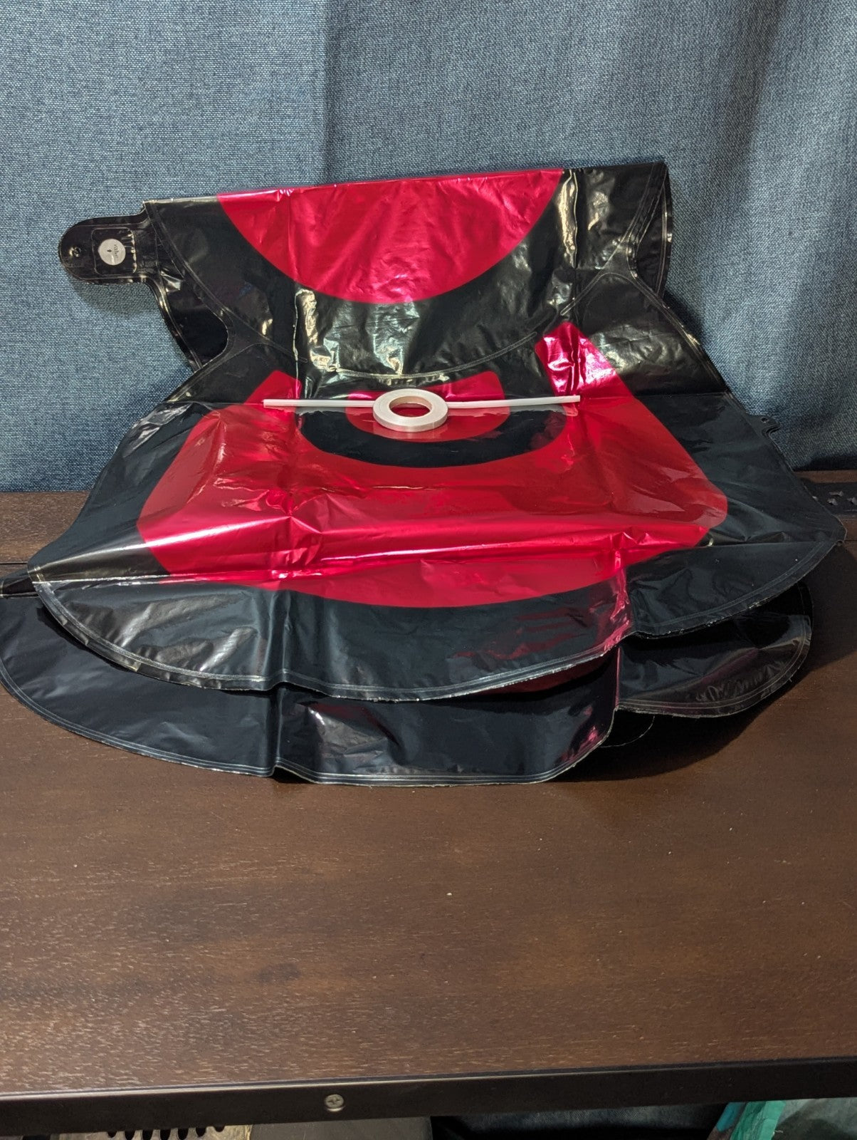 Set of 6 Giant Red Bow Foil Balloons | 34" Red & Black