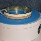 Zoetik Colorblock Enamel Bangle Bracelet Blush Pink Cream Gold Tone