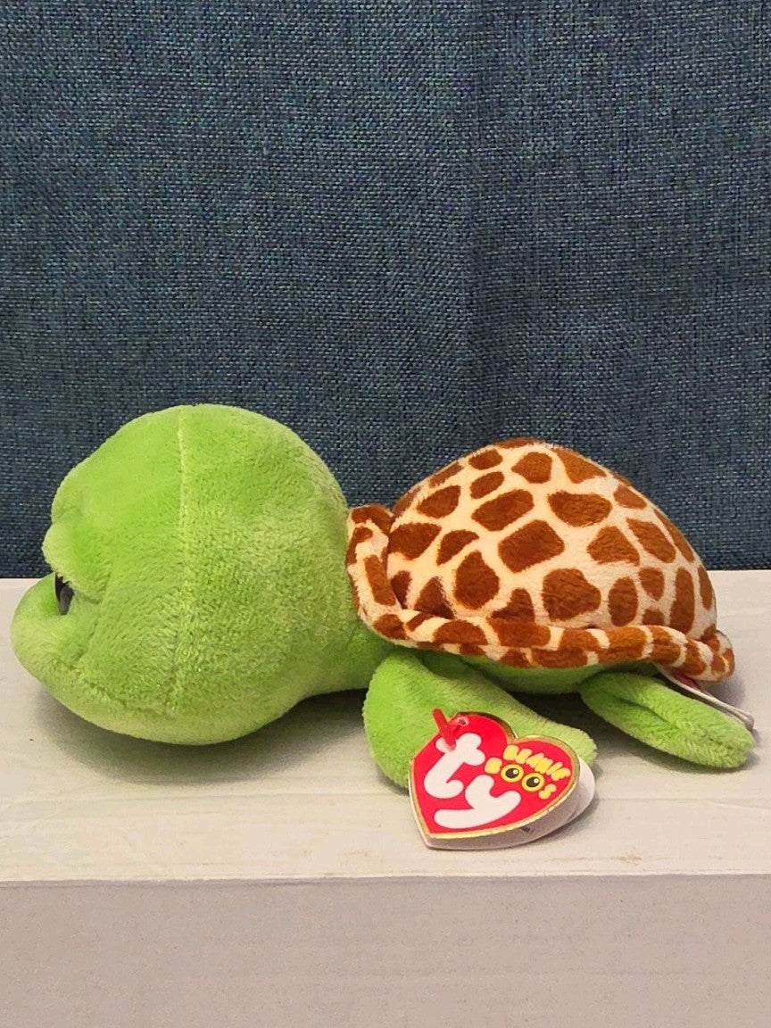 Ty Beanie Boos Zippy Green Turtle 6" Stuffed Animal Toy Gold Glitter Eyes MWMT