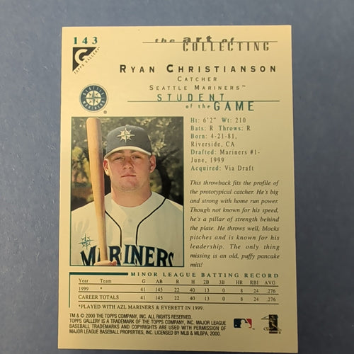 2000 Topps Gallery - Students of the Game Ryan Christianson #143 (RC)