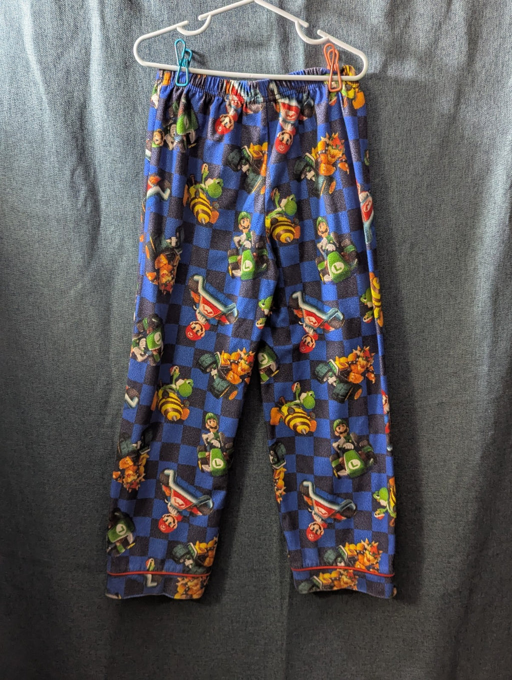 Nintendo Mario Kart Pajama Set Boys Size 6/7 Fleece Button Down 2-Piece PJs