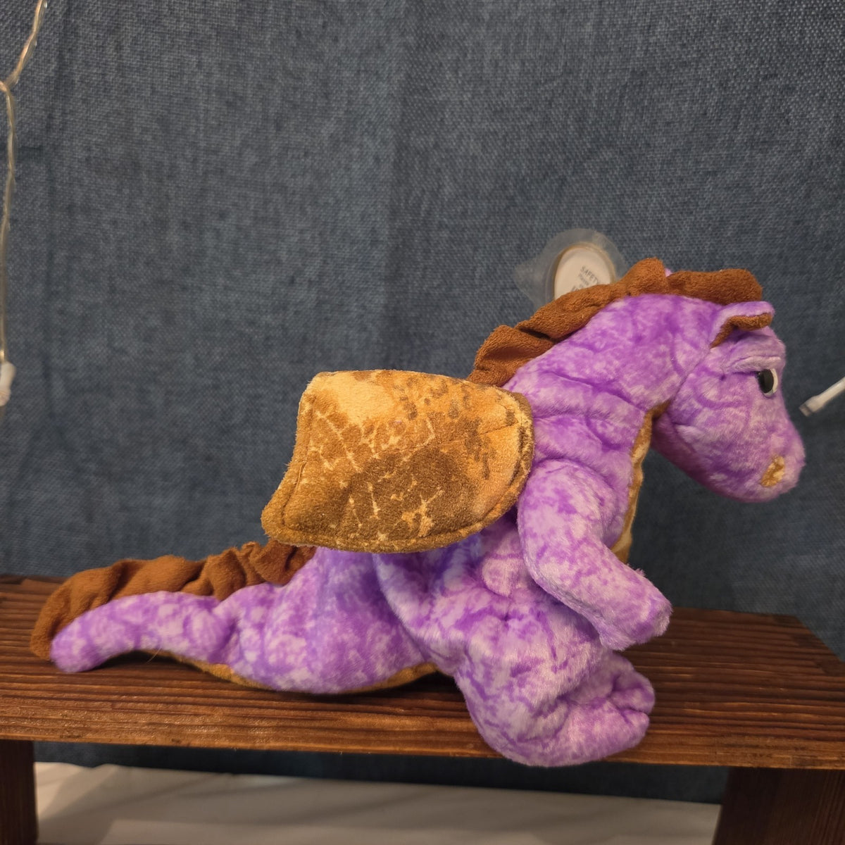 Ty Beanie Baby Legend Purple Dragon Plush Gold Wings 2003