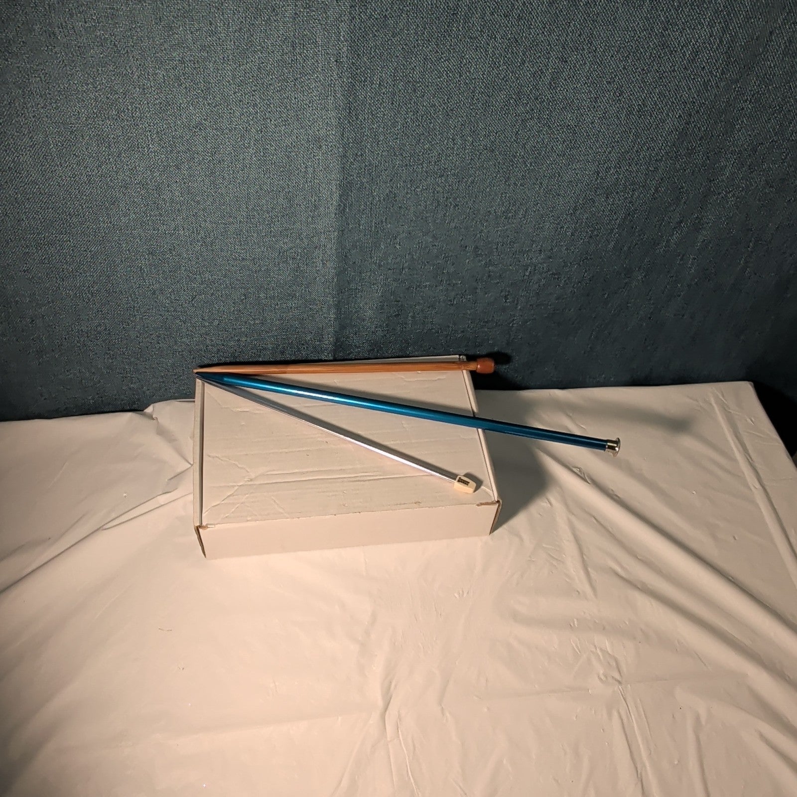 Boye Size 5 Aluminum Knitting Needle 14 Inch Single Point Teal Blue 6328 Vintage
