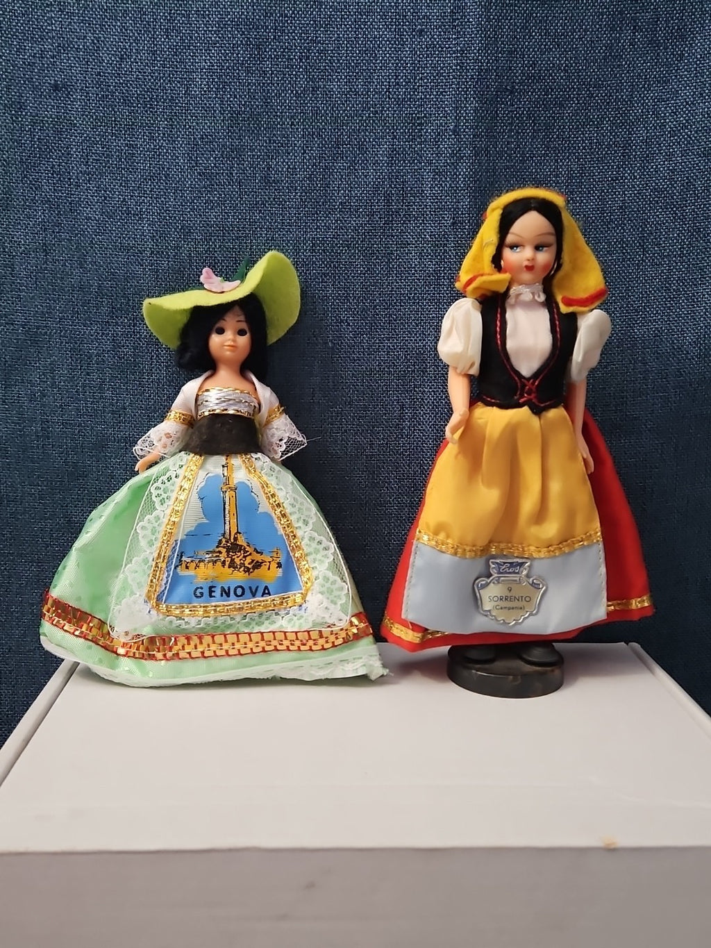 Vintage Italian Souvenir Dolls Pair | Genova & Sorrento | Sleep Eyes