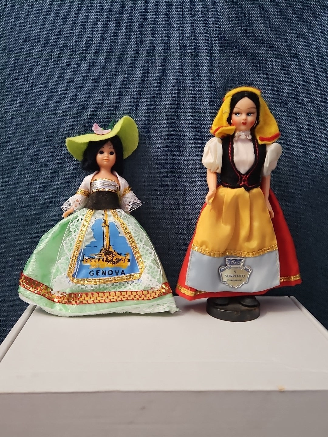 Vintage Italian Souvenir Dolls Pair | Genova & Sorrento | Sleep Eyes
