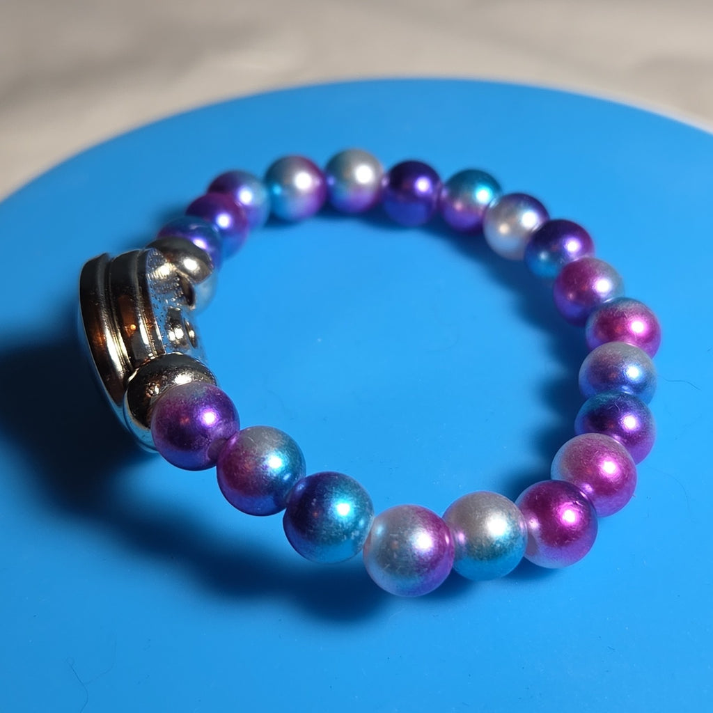 Taylor Swift Lover Snap Charm Beaded Stretch Bracelet
