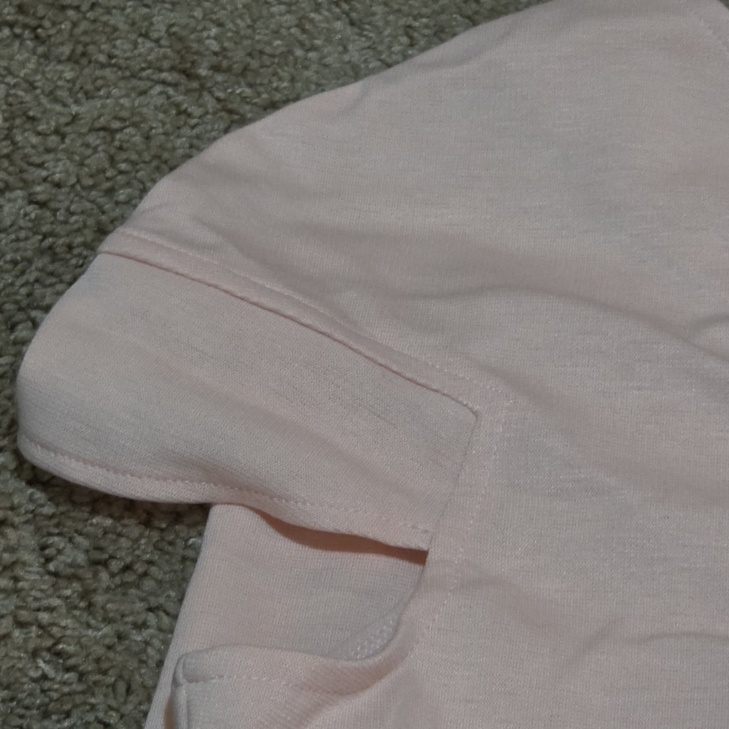 Blush Pink Midi Dress Full Zip Cutout Short Sleeve Bodycon XXL