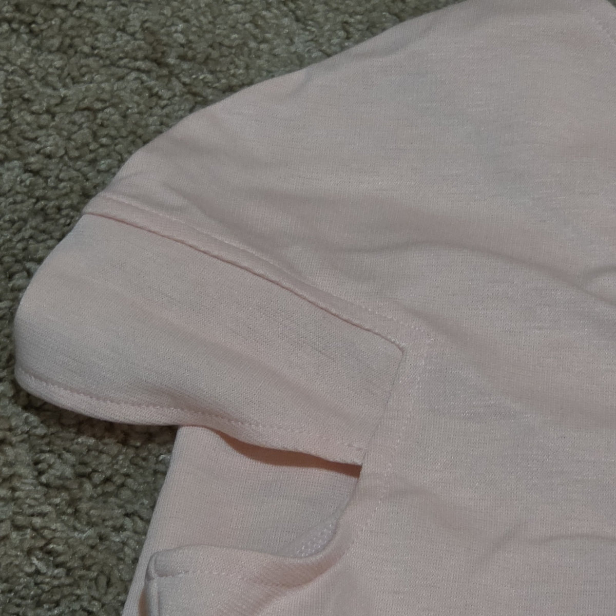 Blush Pink Midi Dress Full Zip Cutout Short Sleeve Bodycon XXL