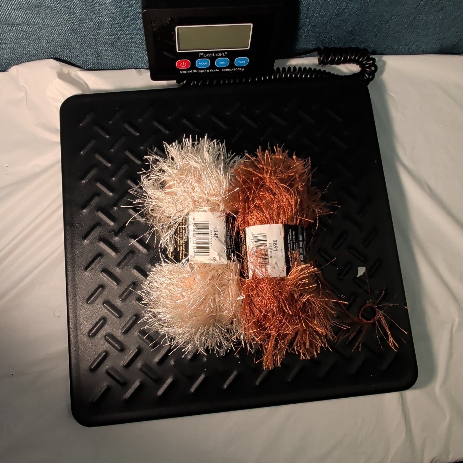 Lion Brand Fun Fur Yarn Copper & Champagne Eyelash Lot 2 Skeins 64yds Y2K NEW