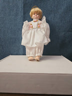 Vintage Porcelain Angel Doll | Blonde Guardian Angel with Halo