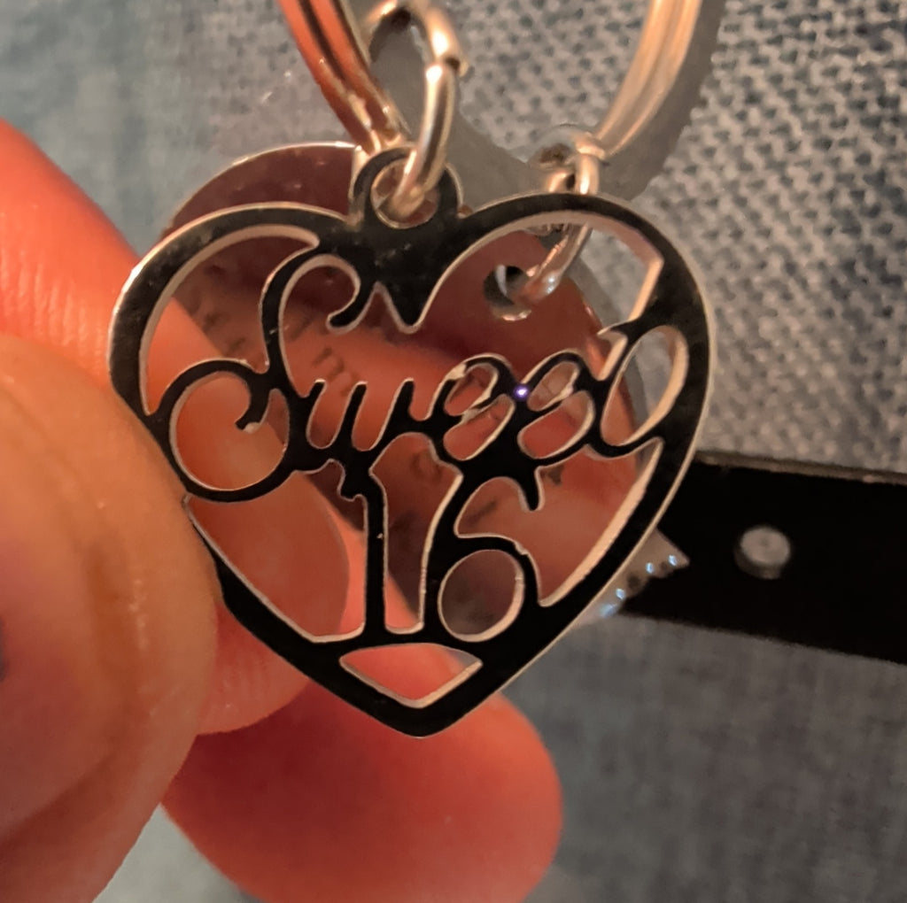 Sweet 16 Funny Keychain Silver Tone Birthday Gift ..I Officially Know Everything