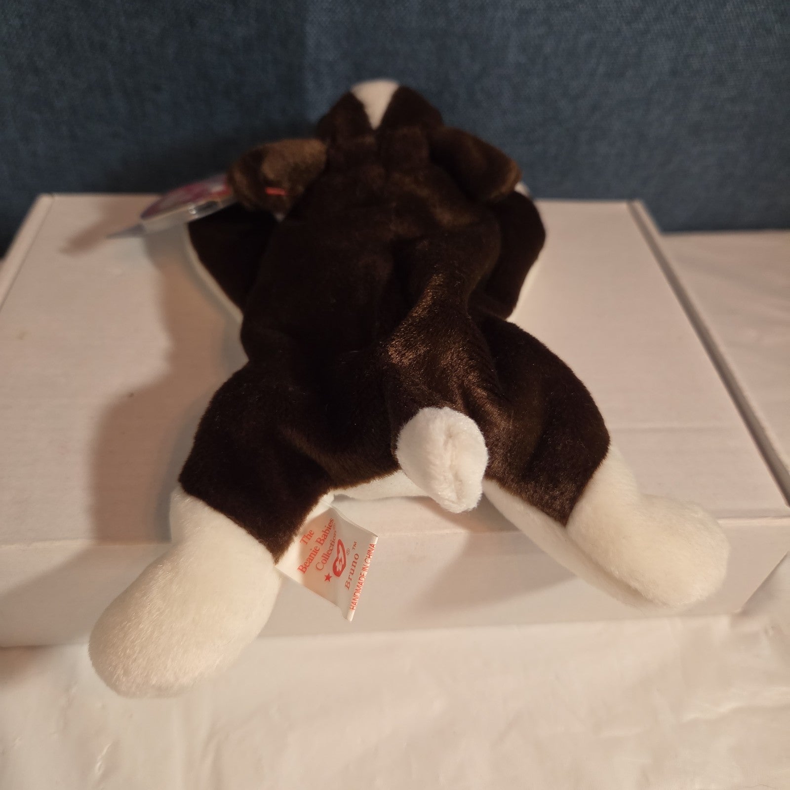 Ty Beanie Baby Bruno Dog Plush Vintage 1997 Bull Terrier Tags Protected