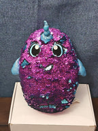 Shimmeez Arlo Narwhal Plush 11" | Reversible Sequin Blue to Purple | Sensory