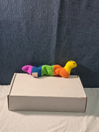 Ty Beanie Baby Inch the Inchworm 1995 Rainbow Plush Yarn Antennae Clean NO TAG