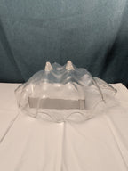 Large Acrylic Clam Shell Serving Bowl 18" Wavy Scalloped Beach House Centerpiece