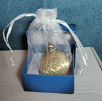 Harry Potter Hogwarts Crest Pocket Watch Brass Tone Steampunk Retro NIB