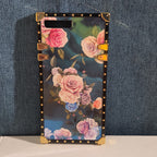 Luxury Trunk Rose Phone Case Gold Rivet Retro Cover