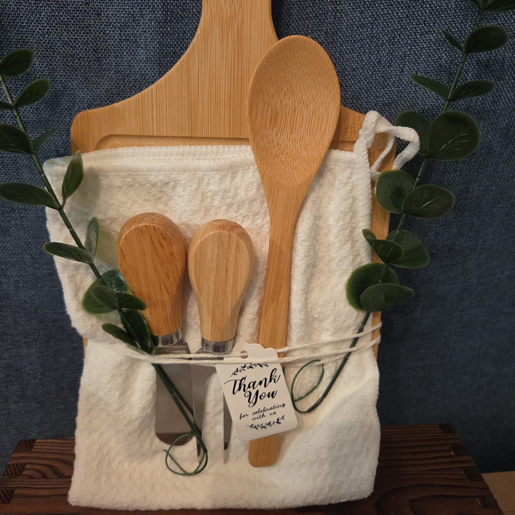 Natural Wood Charcuterie Board 6Pc Farmhouse