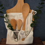 Natural Wood Charcuterie Board 6Pc Farmhouse