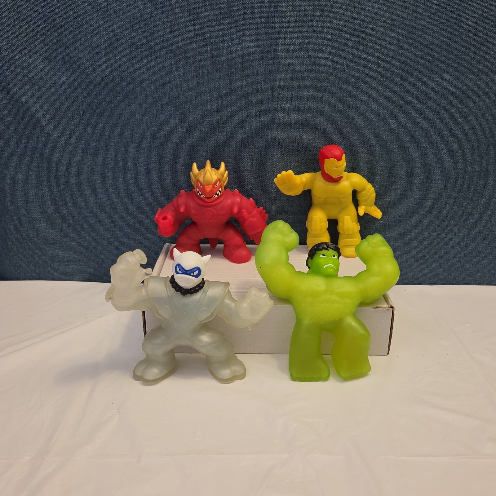 Goo Jit Zu Heroes Marvel Set of 4 Hulk Iron Man Pantaro Blazagon Squishy Toy