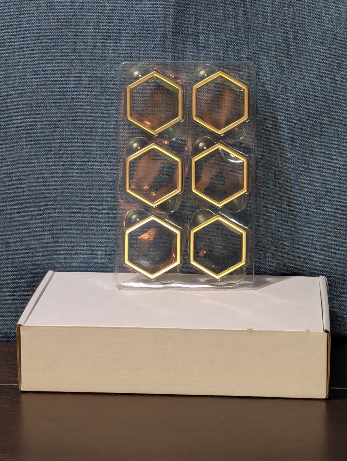Set of 6 Modern Gold Hexagon Napkin Rings | Metal Geometric Table Decor | NEW