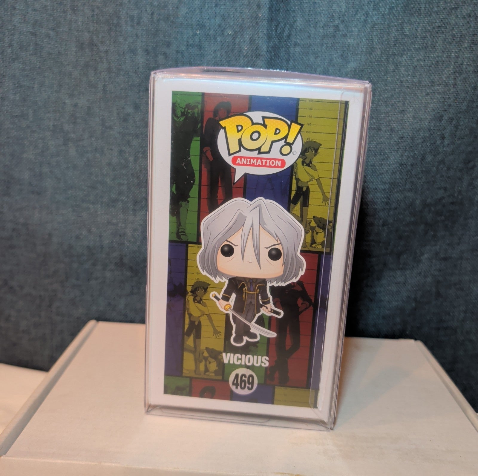 Funko Pop Cowboy Bebop Vicious 469 Vaulted Vinyl Figure Anime with Protector