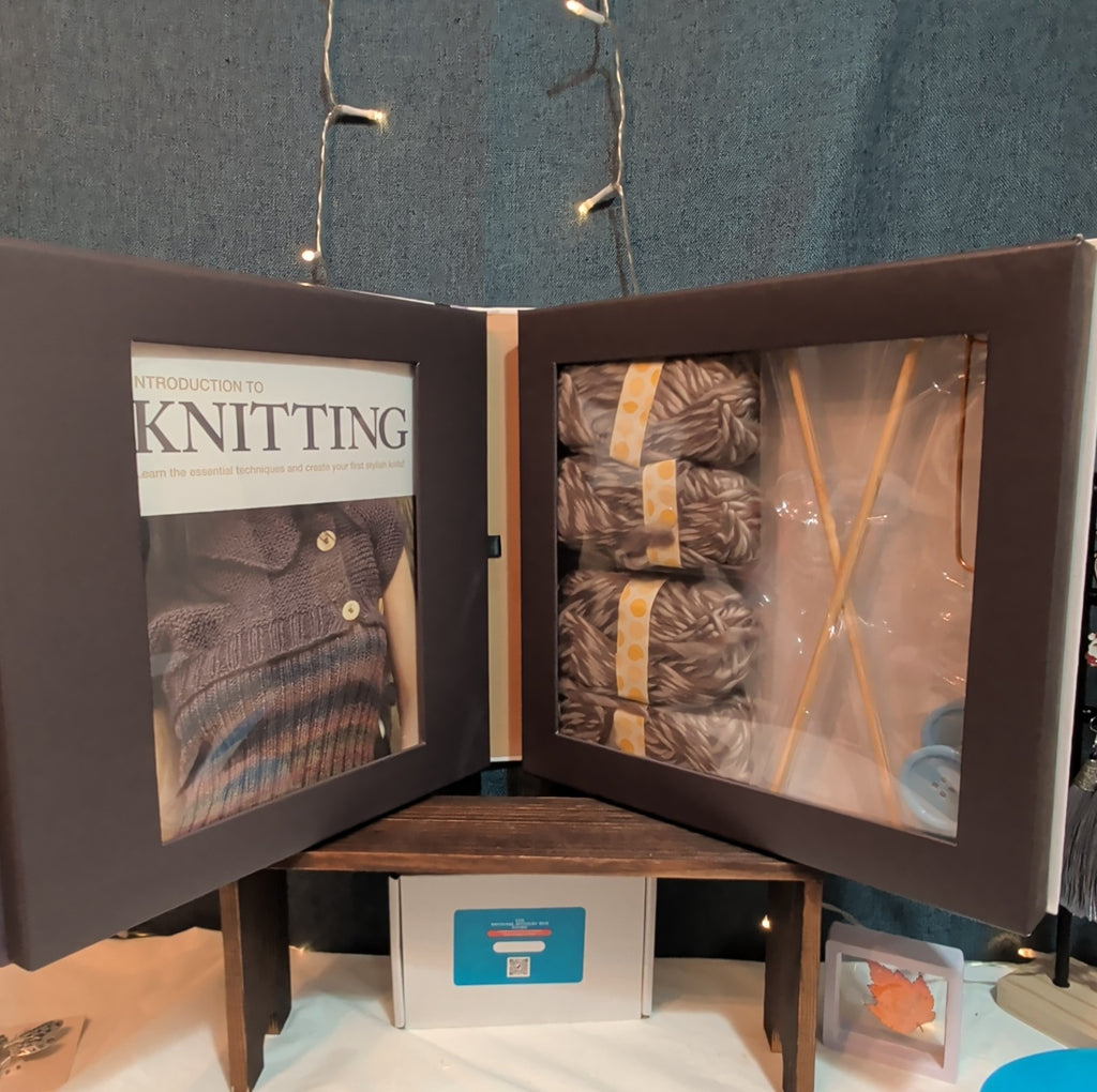 SpiceBox Intro To Knitting Learn To Knit Craft Kit Bamboo Needles