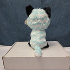 Ty Beanie Boos Atlas Aqua Chevron Fox 6" Plush Blue Glitter Eyes Retired MWMT