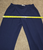 TravelSmith Pants Womens MP Navy Blue Wide Leg Stretch Travel Pull On Style 3212
