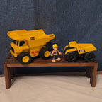 Toy Dump Truck Lot of 2 CAT & DIG 2500 Plastic Sandbox Vehicles
