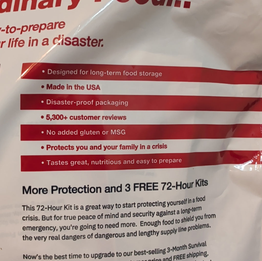 4Patriots 72-Hour Survival Food Kit Emergency MRE Supply