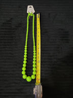 Chunky Bubblegum Bead Necklace Earring Set Green Retro New On Card