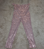 Rose Gold Sequin Off Shoulder Party Jumpsuit Romper  XL