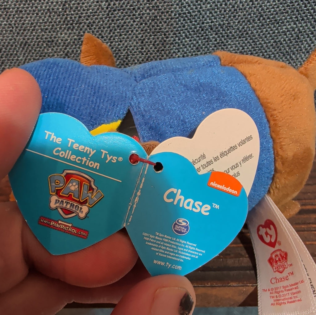 TY Teeny Tys Paw Patrol Chase 4" Stackable Plush Police Pup