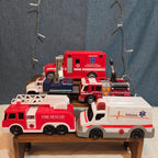 Unbranded Fire Rescue Ambulance Truck Lot 5 Plastic Toy Vehicles
