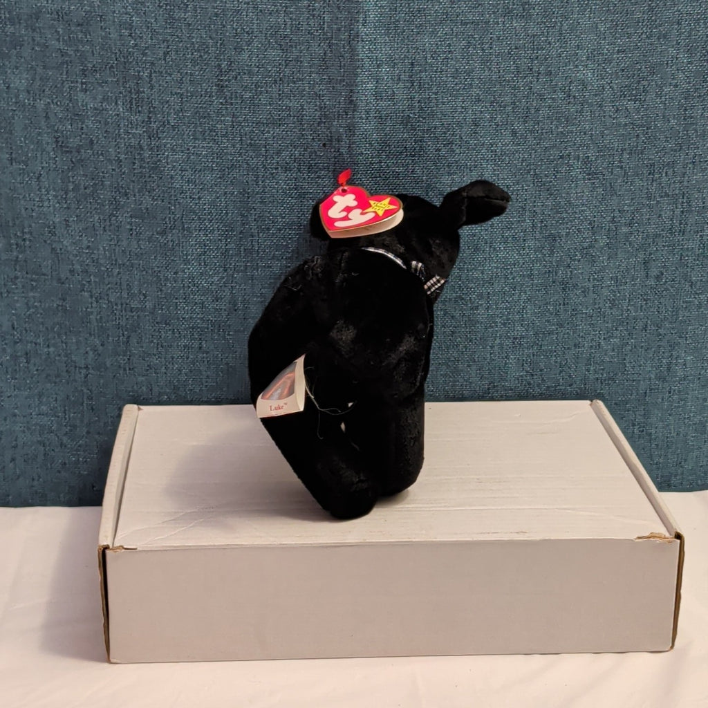 Ty Beanie Baby Luke the Black Labrador Retired 1999 WMT Holographic Tag Vintage