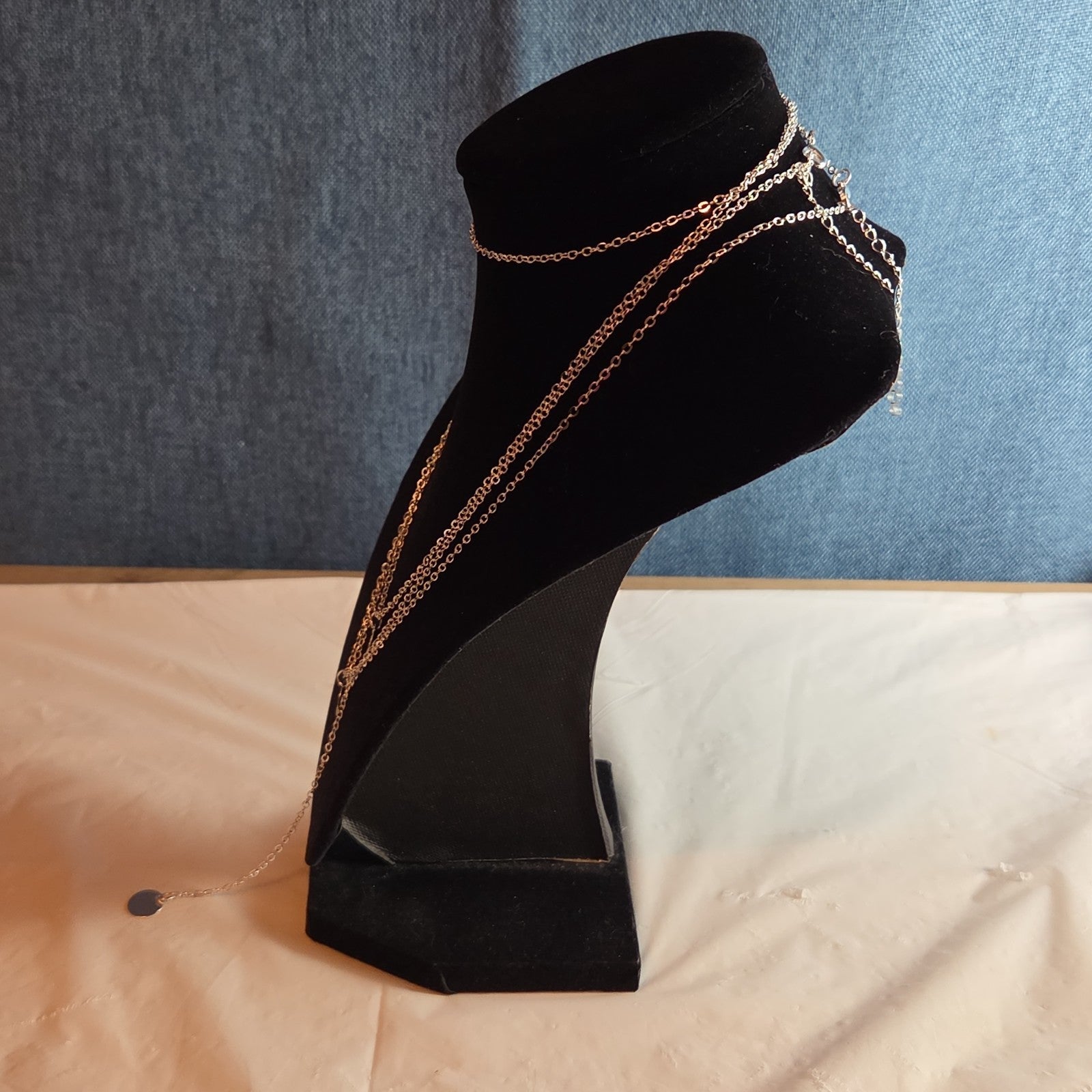 Fashion Silver Tone Multi Tier Lariat Disc Necklace Boho NIP X002Q3ZYJ