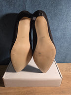 Esmara Black Suede Scalloped Heels Pumps Pointed Toe Size 8