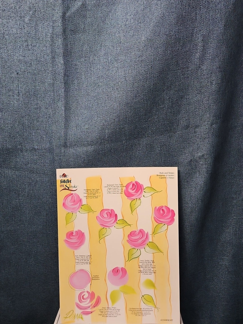 Set of 3 FolkArt One Stroke Painting Worksheet Packs | Flowers #4219 | Reusable