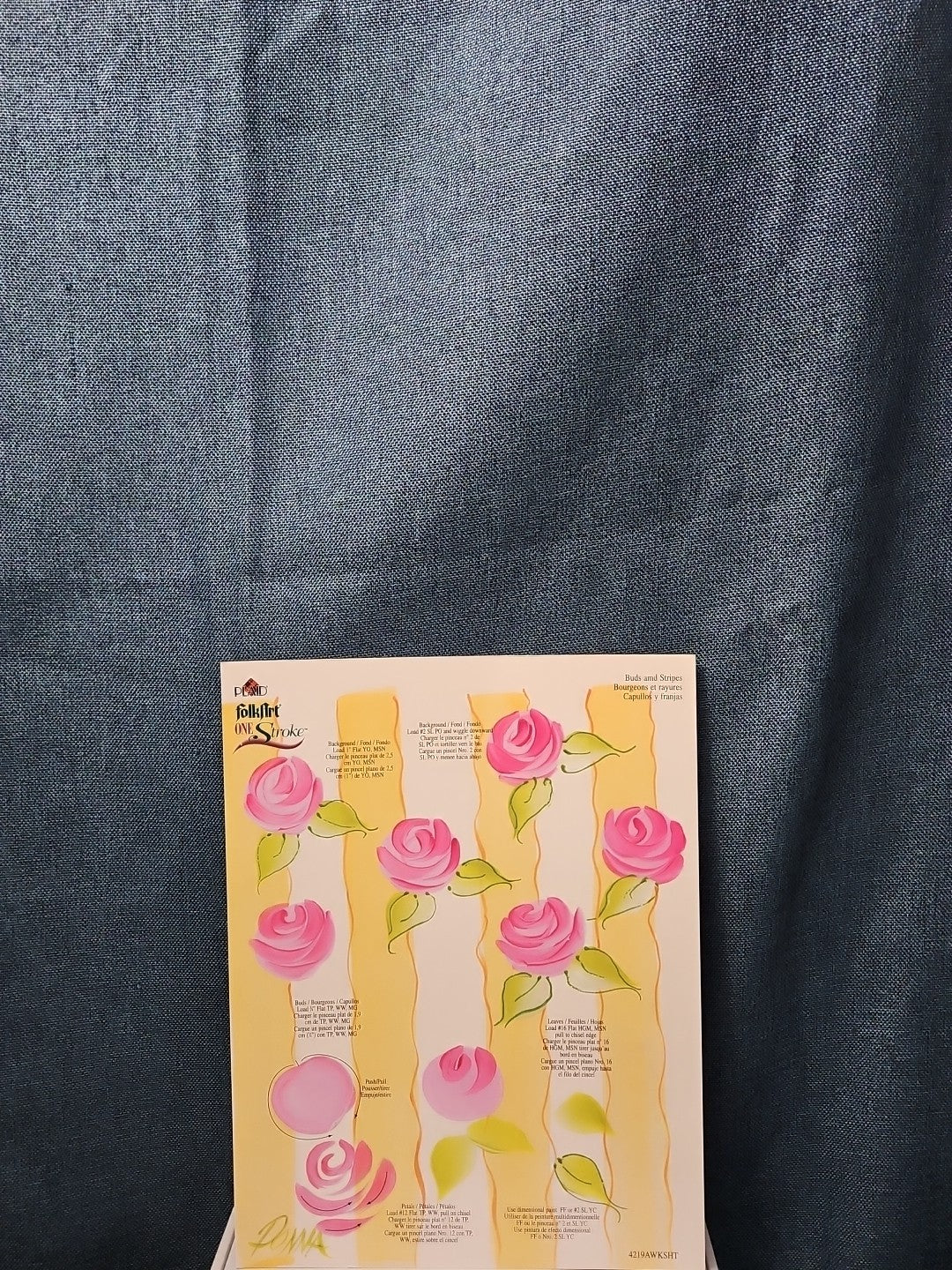 Set of 3 FolkArt One Stroke Painting Worksheet Packs | Flowers #4219 | Reusable