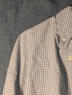 Old Navy Button Down Shirt Men's Large Blue White Grid Check Casual Cotton