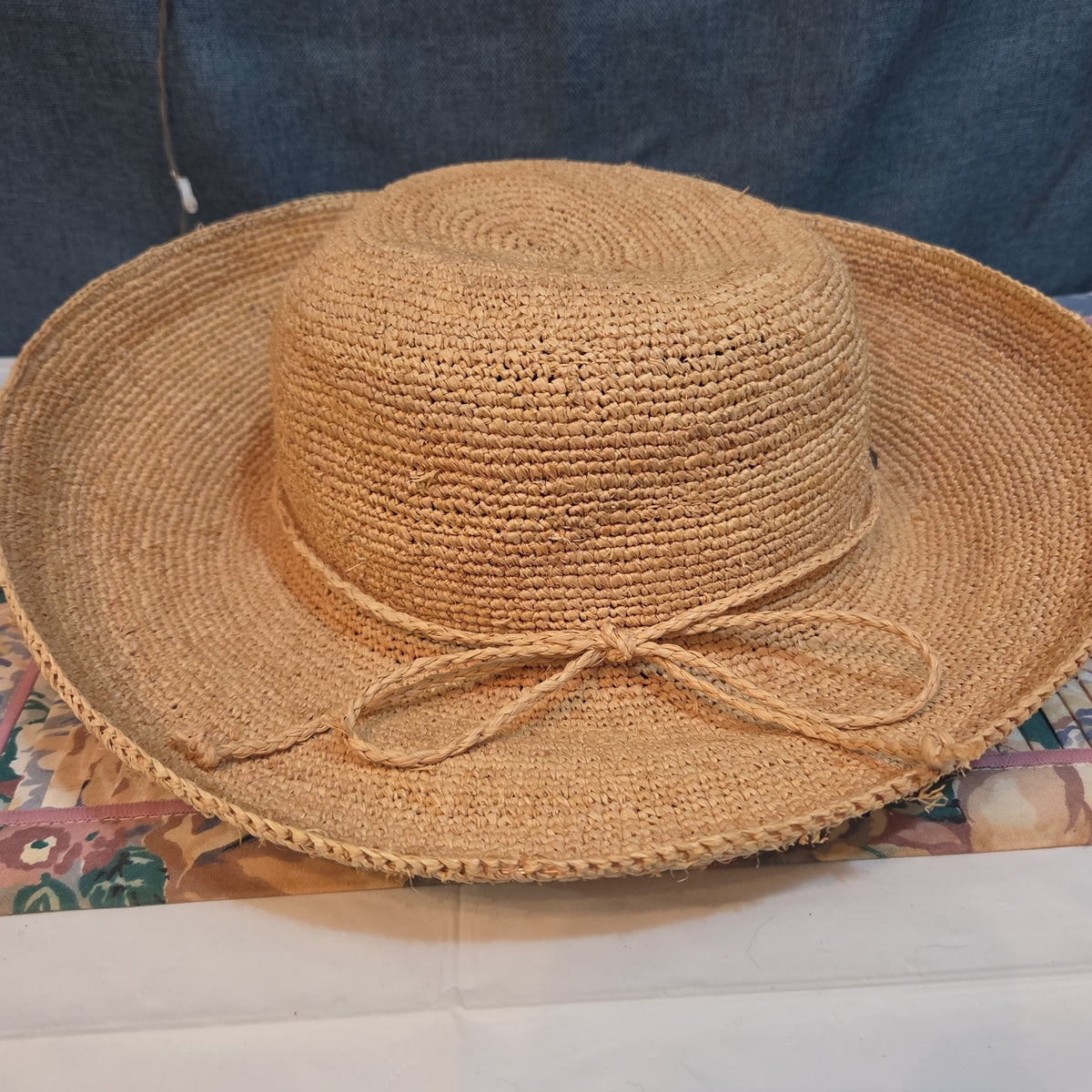 Scala 100% Raffia Wide Brim Sun Hat Natural Straw Summer Beach