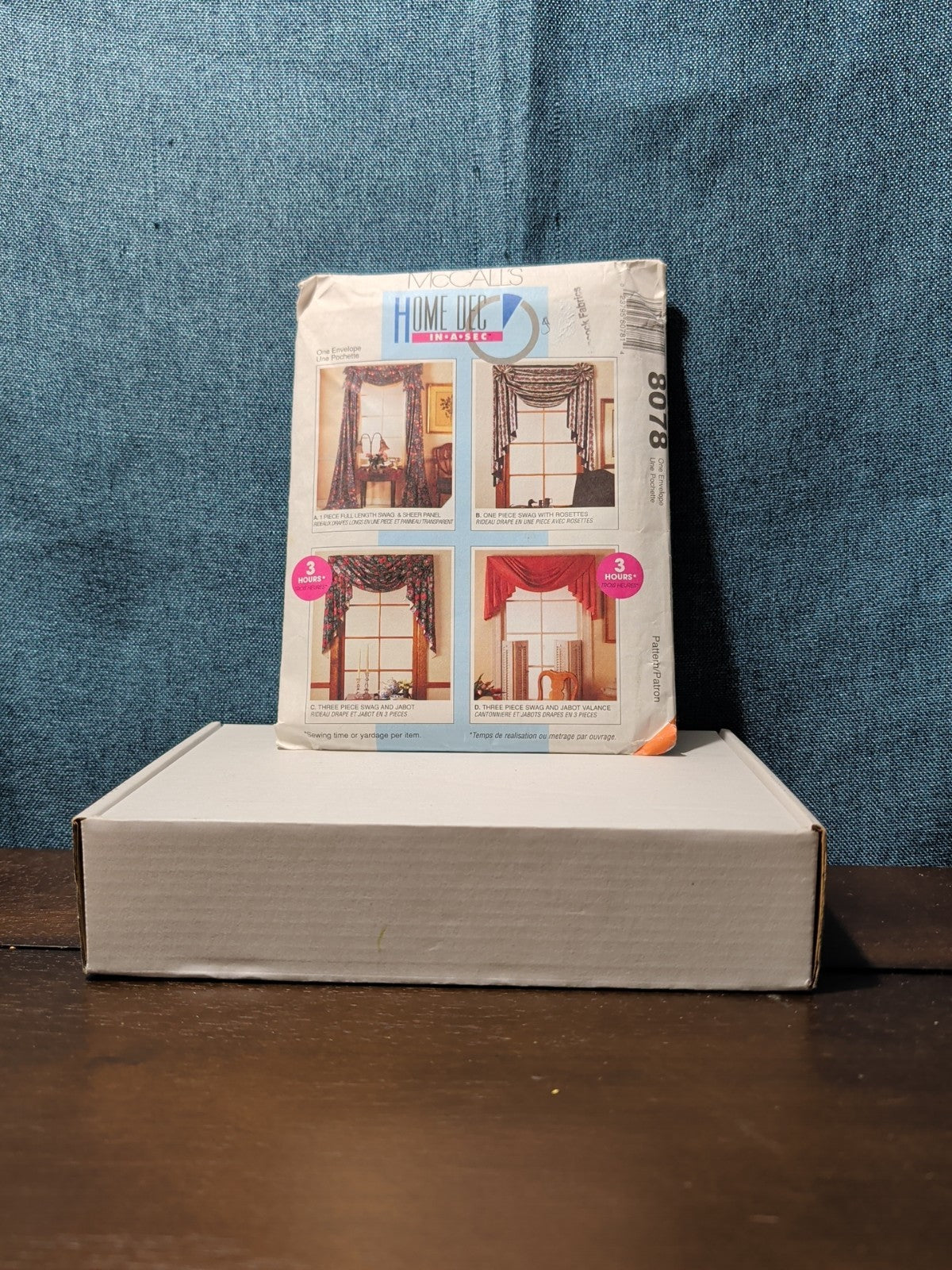 Vintage 1995 McCalls 8078 Home Dec In A Sec Window Treatment Swag Valance UNCUT